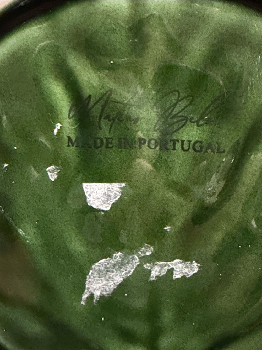 Matias Belo Green Cabbage Plates Hand Painted Made in Portugal, Two Dishes - Picture 4 of 12